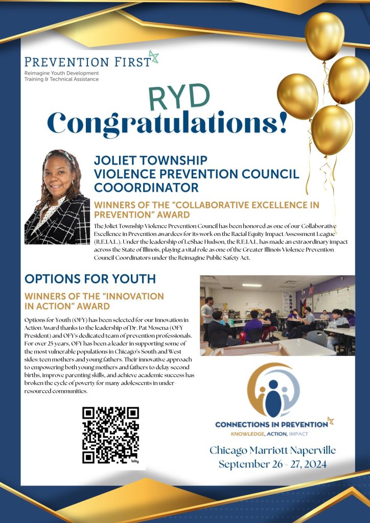 An image of LeShae Hudson, MHS, smiling, with golden balloons and words Congratulating her on this award.